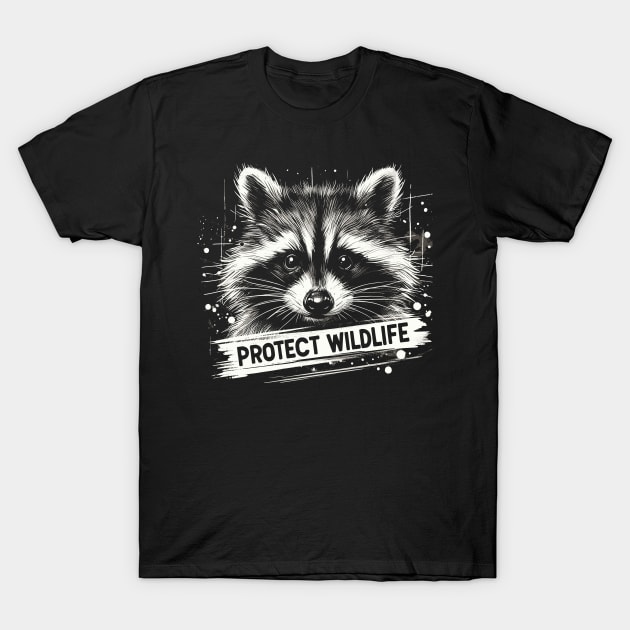 Protect Wildlife Racoon T-Shirt by PrintSoulDesigns